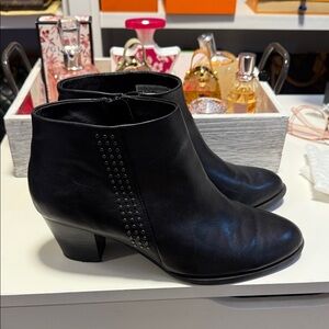 Vionic Black Ankle Boots with Stud Accents